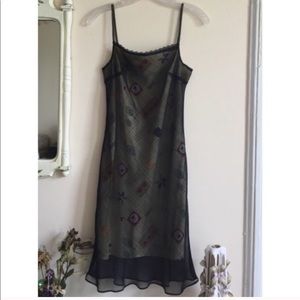 Black/yellow sheer dress